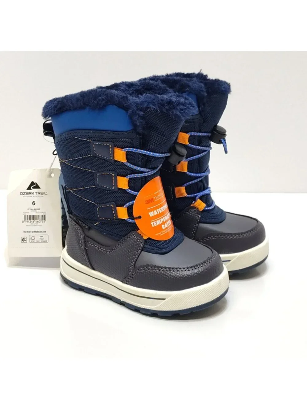 Ozark Trail Tall Bungee Waterproof Snow Boots Rated To -20°F Toddler Boys Size 6